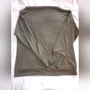 Square neck off the shoulder sweater